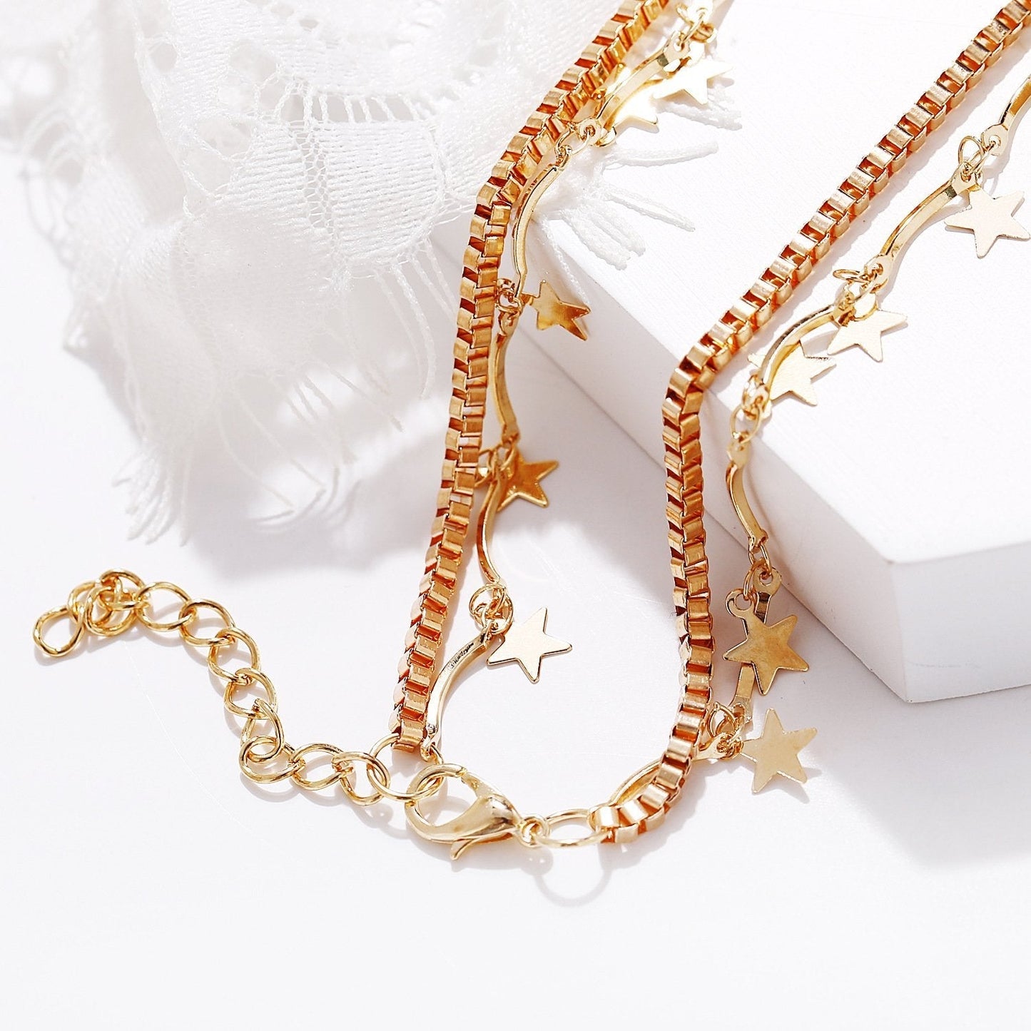 PLAYTED | 2 Piece Star and Eye Layer Necklace |18K Gold Plated | Designed in Italy